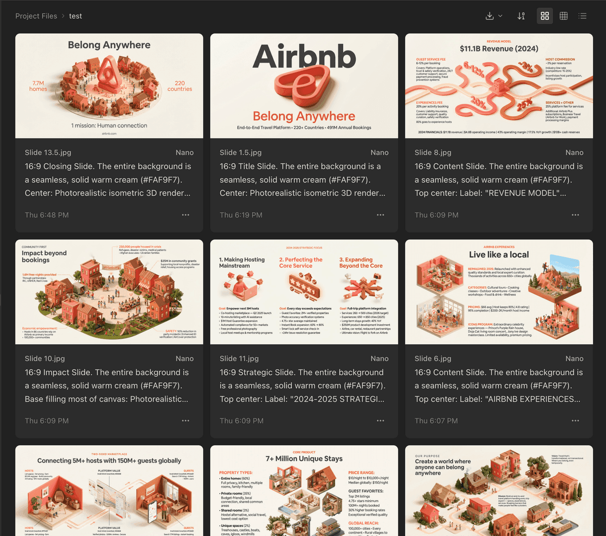 Airbnb pitch deck slides in Flik